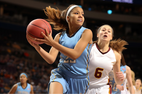girls playing basketball