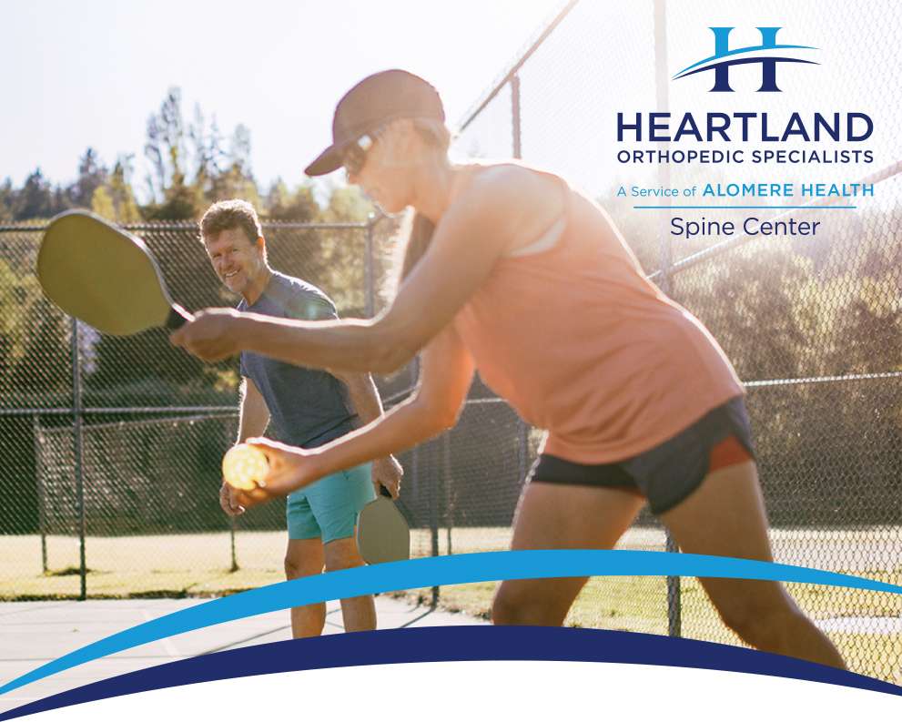 Spine Center logo - people playing pickleball