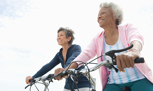 mature women riding bikes